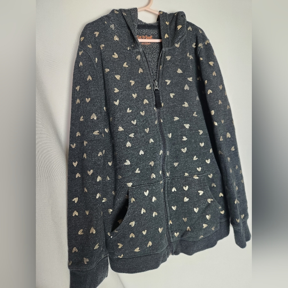Cat & Jack Black Heart Print Kids Jacket